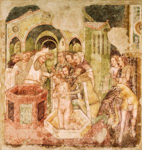 Legend of St Ursula: Baptism of Prince of England by Tomaso da (late 15th century) Modena