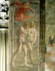 Adam and Eve banished from Paradise, c.1427 (pre-restoration) by Tommaso Masaccio