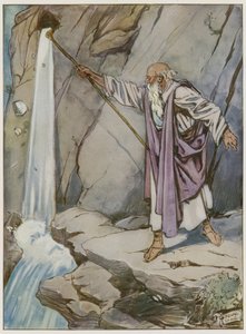 Moses striking the rock to bring forth water by Tony Sarg