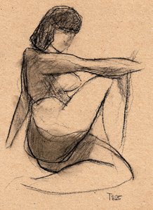 Contemplative Figure Sketch by Tore Bahnson