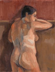Leaning Nude Figure by Tore Bahnson