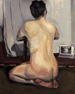 Nude Woman with Laptop by Tore Bahnson