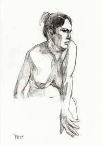 Pensive Female Figure by Tore Bahnson