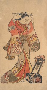 Portrait of Sanjo Kantaro in the Female Role of Yaoya Oshichi in the Play Fuji no ..., ca. 1730-40 by Torii Kiyomasu II.