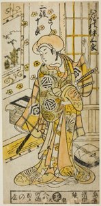 The Actor Ogino Isaburo I in Two Roles, Tora and Soga no Juro, in the Play "Juhakko Imayo Soga," Performed at the Nakamura Theater in the First Month, 1734 by Torii Kiyomasu II