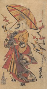 Actor Nakamura Senya as Tokonatsu in the Kabuki Play, The Legacy of the Three-Comma Family