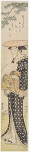 A Woman With a Hat Walking Under a Tree, 1782 by Torii Kiyonaga