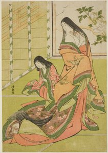 The Third Princess and Her Kitten, from an Untitled Series of Court Ladies