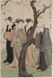 Third Month: Cherry Blossom Time at Gotenyama by Torii Kiyonaga