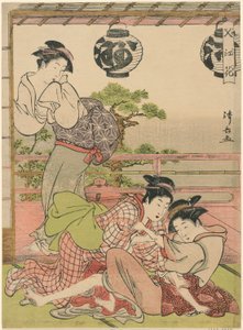 Two Geisha Struggling for a Letter, from the series "Flowers of Nakasu"