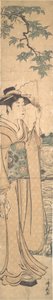 Woman with Fan on the Banks of the Sumida River