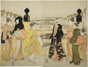 Women Crossing Nihonbashi Bridge