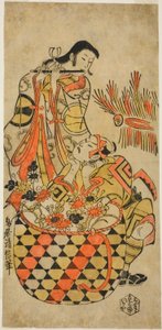 The Actors Ichikawa Danjuro II and Ichikawa Monnosuke I by Torii Kiyonobu I