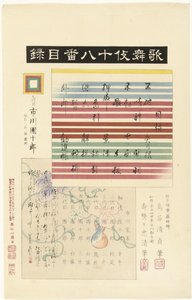 Table of Contents for the Series Kabuki Juhachiban by Torii Kiyotada