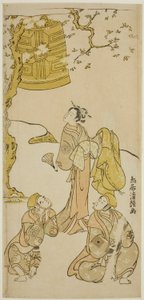 The Actors Segawa Kikunojo II, Ichikawa Komazo II, and Arashi Otohachi I in the play 