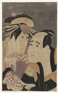 Bust Portrait of Sanogawa Ichimatsu III and Ichikawa Tomiemon by Toshusai Sharaku