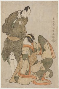 The Actors Iwai Hanshiro IV as Ohan of the Shinanoya and Bando Hikosaburo III as Obiya Choemon