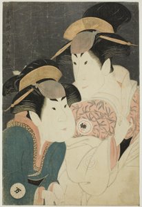 The Actors Segawa Tomisaburo II as Yadorigi and Nakamura Manyo as Wakakusa