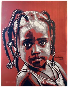 Innocent Child Red Portrait by Tosin Oyeniyi