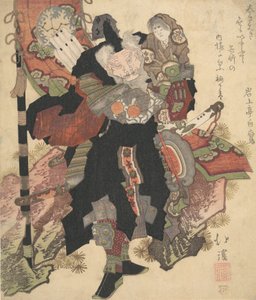 Chinese Warrior Carrying a Child upon His Shoulders, ca. 1825 by Totoya Hokkei