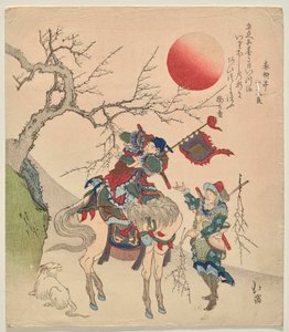 Chinese Statesman Kanyu Breaks Off a Plum Branch by Totoya Hokkei