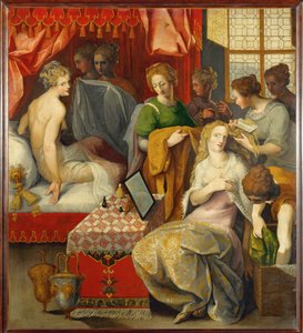Hyante and Climene at their toilet. One of a series