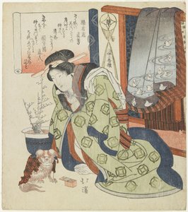 Courtesan with a Pekinese Dog