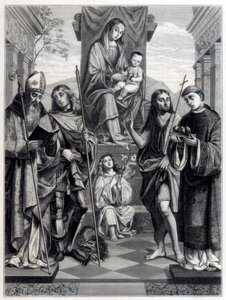 Madonna seated on a Throne Surrounded with Saints, c. 1494-1517 by Trichon