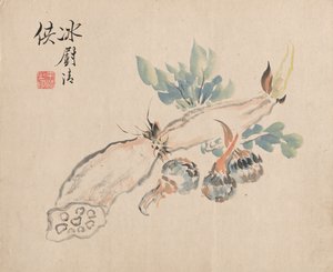 Lotus Root and Adders Tongue by Tsubaki Chinzan