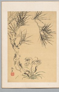 Pine Tree and Fungus, 19th century by Tsubaki Chinzan