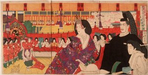 A Bugaku Performance at the Imperial Palace during the Doll Festival by Tsukioka Yoshitoshi