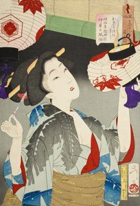 Looking Observant: The Appearance of a Kyoto Waitress of the Meiji Era by Tsukioka Yoshitoshi