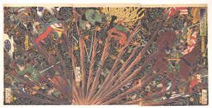Masakiyo’s Challenging Battle, from Taiheiki (Chronicle of Great Peace) by Tsukioka Yoshitoshi