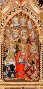 Saints women, from Virgin and child surrounded by angels and saints by Turino Vanni