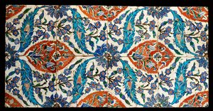 Eight composite Iznik polychrome square tiles, c.1575 by Turkish School