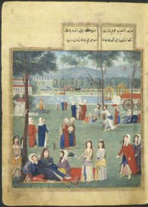 The Gardens of the Kagithane (The Sweet Waters of Europe), Women in a park by Turkish School