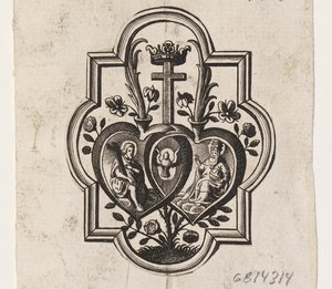 Emblem with Two Hearts and the Trinity