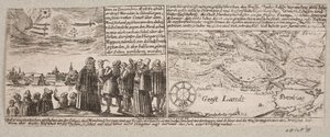 Comet Seen in Grosswardein, Transylvania, December 14, 1660, and Map of the Area Near Hamburg During the Storm Flood on January 4, 1661 by Ubekendt