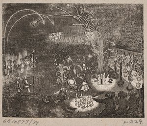 Persian Banquet with Fireworks by Ubekendt