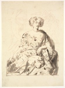 Portrait of a Lady, Seated, Half Figure by Ubekendt