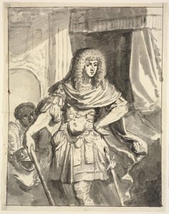 Portrait of a Field Marshal. Knee Piece. A Servant in the Background by Ubekendt
