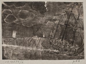 Ship Sailing at Night