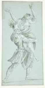 Soldier Carrying Away a Woman. The Rape of the Sabine Women by Ubekendt
