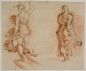 Two Female Figures by Ubekendt