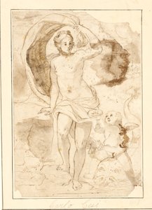 Venus Being Offered Pearls in a Seashell by Cupid Riding on a Dolphin by Ubekendt