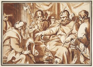 A Roman Emperor Consulting a Scribe by Ubekendt Ubekendt