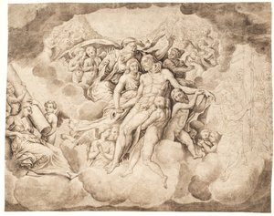 God the Father and the Heavenly Hosts Lamenting over Christ’s Body