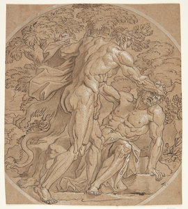 Combat Scene with Two Naked Men