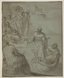 Monastic Saint Preaching from a Boat