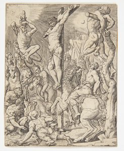 The Death of Christ on the Cross by Ubekendt efter Dirck Volckertsz. Coornhert efter Maarten van Heemskerck